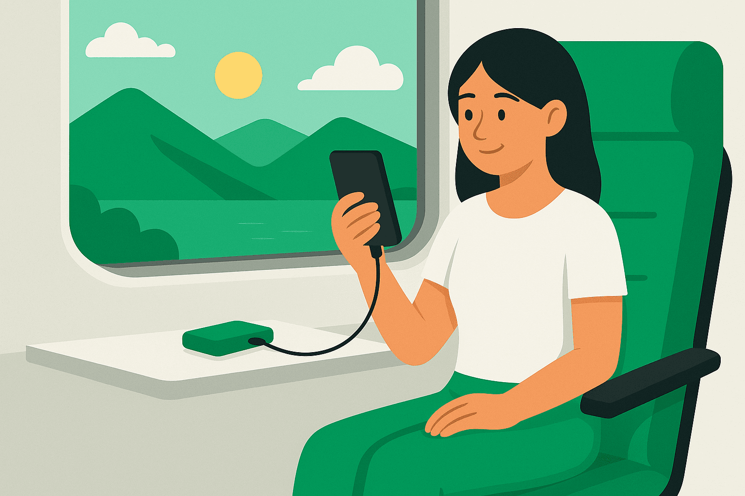 Reiziger in de trein